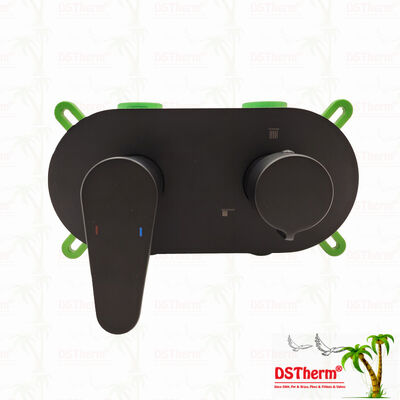 PPR 5 Ways Siyah kaplama karıştırıcı duş valfi sıcaklık ve akış kontrolü için