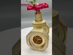 Kırmızı dökme demirli el ile bakır birliği kapı valfi yüksek akışlı 1/2