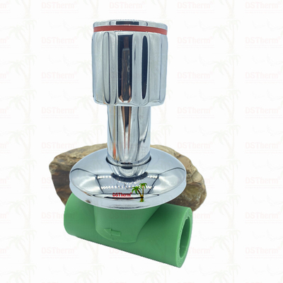 Ppr Chrome Plated Stop Valve With Anti-Slip Handle Düşük Bakım 20-32mm Özel Boyut