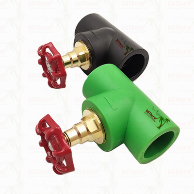 Siyah PPR Durdurma Valfı, Chrome Plating / Brass Color Cartridge ile ISO 15784 Sertifikalı Küresel Valf 20-110mm