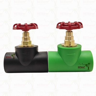 Siyah PPR Durdurma Valfı, Chrome Plating / Brass Color Cartridge ile ISO 15784 Sertifikalı Küresel Valf 20-110mm