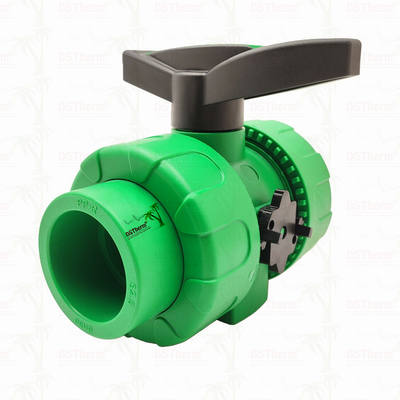 Plastik Bilyalı PPR Küresel Vana Çift Rakorlu S2.5 20-63MM Özelleştirilmiş LOGO