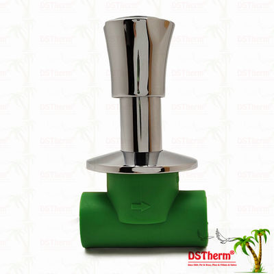 PN25 PPR Durdurma Valfı 20-40mm Kayma Karşıtı El ile Chrome Kaplama