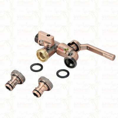 Çift çıkışlı bahçe bibcocks tunç musluk tunç musluk su vanası su musluğu 1/2 "-1"