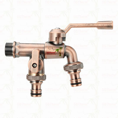 Çift çıkışlı bahçe bibcocks tunç musluk tunç musluk su vanası su musluğu 1/2 "-1"