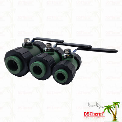 PPR Double Union Ball Valve Brass Ball Iron Handle 20-63MM Özel LOGO