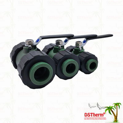 PPR Double Union Ball Valve Brass Ball Iron Handle 20-63MM Özel LOGO
