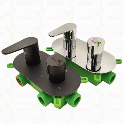 PPR 5 Ways Siyah kaplama karıştırıcı duş valfi sıcaklık ve akış kontrolü için