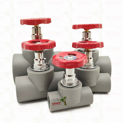 PPR Stop Vana Gri Krom Kaplama Pirinç Kartuşlu Global Vana 20-110mm