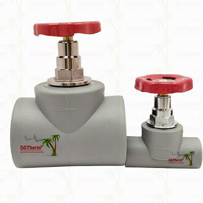 PPR Stop Vana Gri Krom Kaplama Pirinç Kartuşlu Global Vana 20-110mm