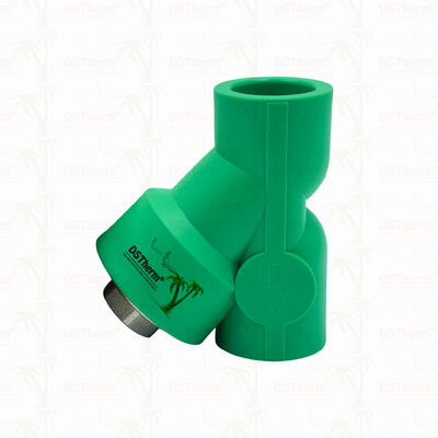Su sistemleri için PPR Strainer Valve PN25 Kompakt Y şekilli Filtre Valvu 20 ′32 mm