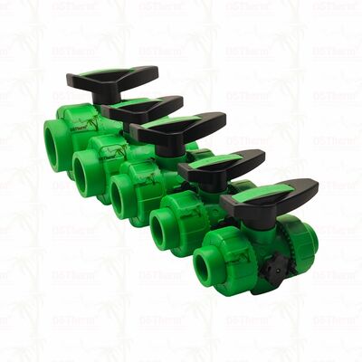 Kilitlenebilir Sıfır Metal Sıfır Sızıntı PPR Çift Birlik Top Valfı Plastik Çift Birlik Top Valfı