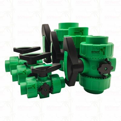 Kilitlenebilir Sıfır Metal Sıfır Sızıntı PPR Çift Birlik Top Valfı Plastik Çift Birlik Top Valfı