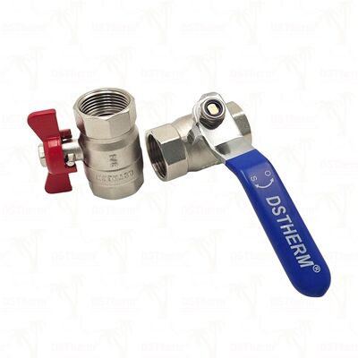 PN25 Brass Ball Valve Chrome Plated Ball Kadın x Kadın Tam Kapı 1/2" ′′ 4