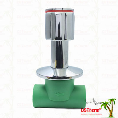 Ppr Chrome Plated Stop Valve With Anti-Slip Handle Düşük Bakım 20-32mm Özel Boyut