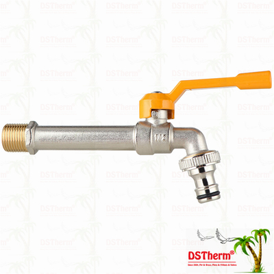 Uzun Spoute Heavy-Duty Nickel Plated Single Outlet Tap Extension Tap Brass Faucet 1/2