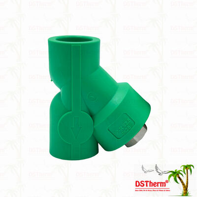 Su sistemleri için PPR Strainer Valve PN25 Kompakt Y şekilli Filtre Valvu 20 ′32 mm